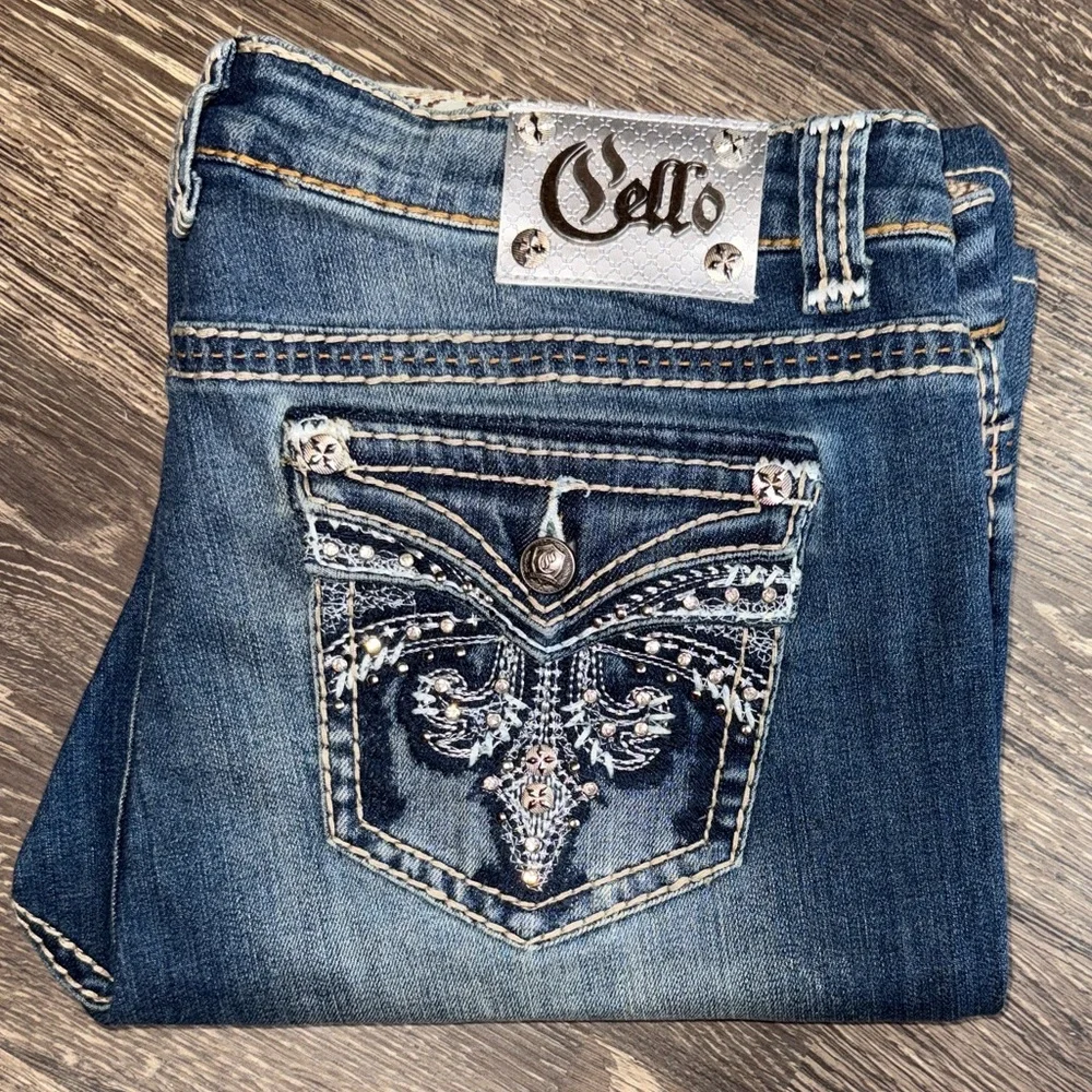 Cello Embroidered Beaded Flare leg Jeans Size:30x30